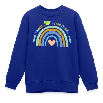 Erste Klasse - Kinder Premium Organic Sweatshirt - Royalblau - Vorne - AI Model Kid Female (0cm)