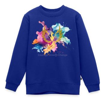 Courage Growth Change - Kinder Premium Organic Sweatshirt - Royalblau - Vorne - AI Model Kid Female (0cm)