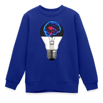 Glühbirne Gehirn Ideen - Kinder Premium Organic Sweatshirt - Royalblau - Vorne - AI Model Kid Female (0cm)