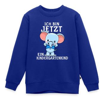 Ich bin jetzt ein Kindergartenkind - Kinder Premium Organic Sweatshirt - Royalblau - Vorne - AI Model Kid Female (0cm)