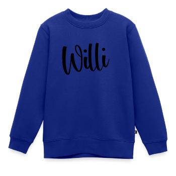 Vorname Willi - Kinder Premium Organic Sweatshirt - Royalblau - Vorne - AI Model Kid Female (0cm)
