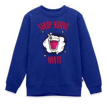 SIRUPKURVE - Kinder Premium Organic Sweatshirt - Royalblau - Vorne - AI Model Kid Female (0cm)
