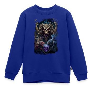 Drachen - Kinder Premium Organic Sweatshirt - Royalblau - Vorne - AI Model Kid Female (0cm)