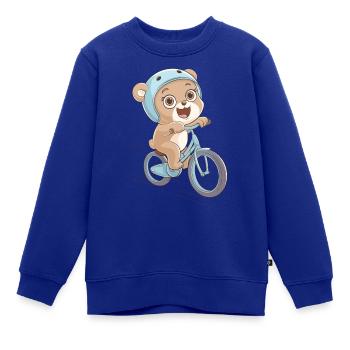 Süßer Radfahrer Bär mit Helm Fahrrad Sport - Kinder Premium Organic Sweatshirt - Royalblau - Vorne - AI Model Kid Female (0cm)