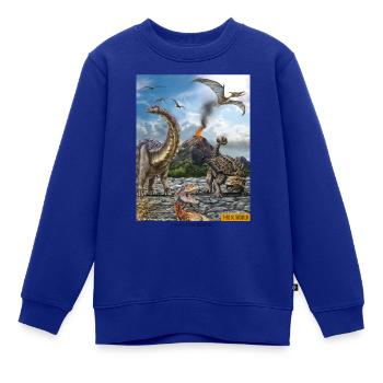 T-Rex World Dinosaurier Vor 85 Millionen Jahren - Kinder Premium Organic Sweatshirt - Royalblau - Vorne - AI Model Kid Female (0cm)