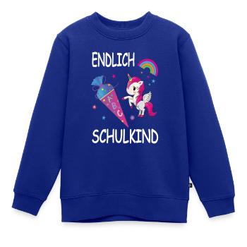 Endlich Schulkind - Kinder Premium Organic Sweatshirt - Royalblau - Vorne - AI Model Kid Female (0cm)