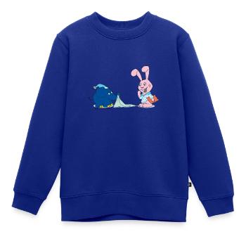 Elefant und Hase sind müde - Kinder Premium Organic Sweatshirt - Royalblau - Vorne - AI Model Kid Female (0cm)