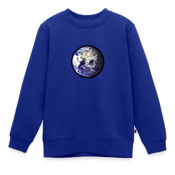 Erde - Kinder Premium Organic Sweatshirt - Royalblau - Vorne - AI Model Kid Female (0cm)