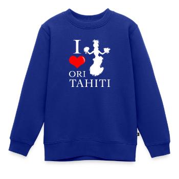 Ich liebe Ori Tahiti - Kinder Premium Organic Sweatshirt - Royalblau - Vorne - AI Model Kid Female (0cm)