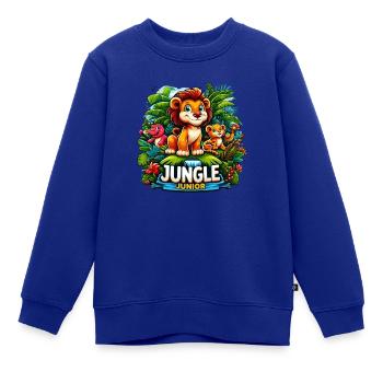Dschungel-Junior-Abenteuer - Kinder Premium Organic Sweatshirt - Royalblau - Vorne - AI Model Kid Female (0cm)