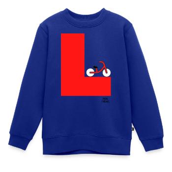 Fahrrad-Lerner-Platte - Kinder Premium Organic Sweatshirt - Royalblau - Vorne - AI Model Kid Female (0cm)