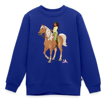 Schleich Horse Club Sarah & Mystery Pose - Kinder Premium Organic Sweatshirt - Royalblau - Vorne - AI Model Kid Female (0cm)