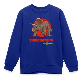 Schleich Dinosaurs Triceratops - Kinder Premium Organic Sweatshirt - Royalblau - Vorne - AI Model Kid Female (0cm)