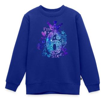 I'm 6 - Kinder Premium Organic Sweatshirt - Royalblau - Vorne - AI Model Kid Female (0cm)