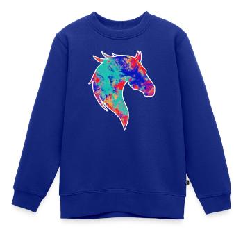 Pferd Pferdeliebhaber - Kinder Premium Organic Sweatshirt - Royalblau - Vorne - AI Model Kid Female (0cm)