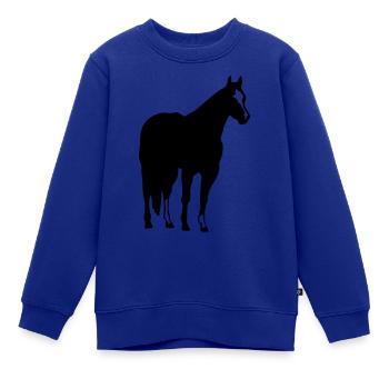Quarterhorse Silhouette - Kinder Premium Organic Sweatshirt - Royalblau - Vorne - AI Model Kid Female (0cm)