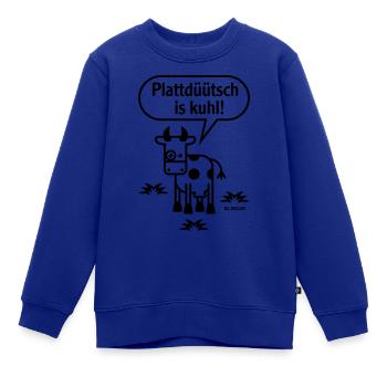 Plattdüütsch Is Kuhl! (Plattdeutsch) - Kinder Premium Organic Sweatshirt - Royalblau - Vorne - AI Model Kid Female (0cm)