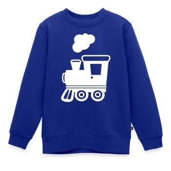 Lok Lokomotive Zug - Kinder Premium Organic Sweatshirt - Royalblau - Vorne - AI Model Kid Female (0cm)