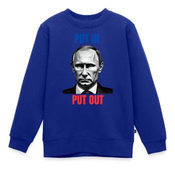 Put in / Put out Satire Politik - Kinder Premium Organic Sweatshirt - Royalblau - Vorne - AI Model Kid Female (0cm)