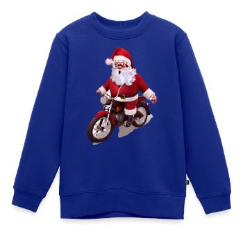 Weihnachten Weihnachtsmann Motorcross Motorrad - Kinder Premium Organic Sweatshirt - Royalblau - Vorne - AI Model Kid Female (0cm)