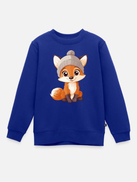 Fuchs Süß Niedlich Baby Kinder Tier Cartoon - Kinder Premium Organic Sweatshirt - Royalblau