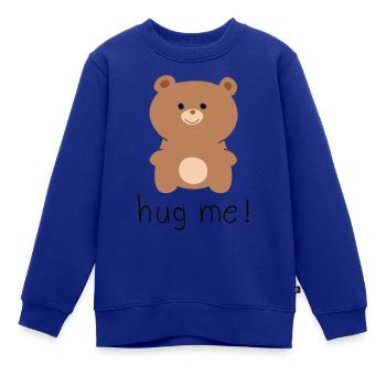 hug me 1 - Kinder Premium Organic Sweatshirt - Royalblau - Vorne - AI Model Kid Female (0cm)