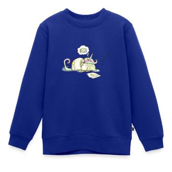 ERSTER SCHULTAG - ERSTE KLASSE - SCHULKIND 2021 - Kinder Premium Organic Sweatshirt - Royalblau - Vorne - AI Model Kid Female (0cm)