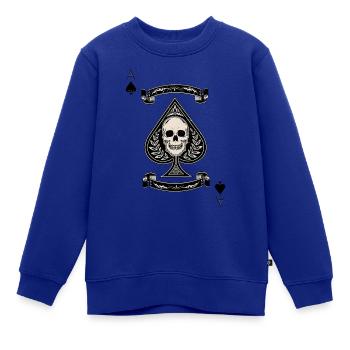 Pik As - Kinder Premium Organic Sweatshirt - Royalblau - Vorne - AI Model Kid Female (0cm)