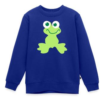 Kindermotiv: Frosch - Kinder Premium Organic Sweatshirt - Royalblau - Vorne - AI Model Kid Female (0cm)