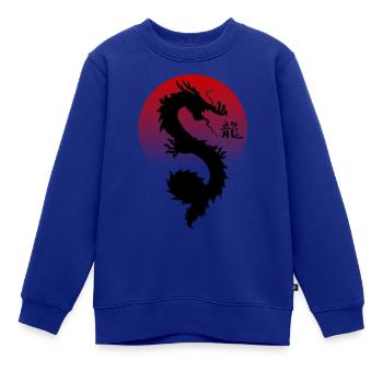 Drache Asien Japan - Kinder Premium Organic Sweatshirt - Royalblau - Vorne - AI Model Kid Female (0cm)