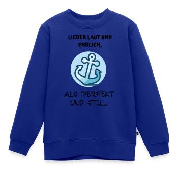 Anker Geschenk Ehrliche Menschen - Kinder Premium Organic Sweatshirt - Royalblau - Vorne - AI Model Kid Female (0cm)