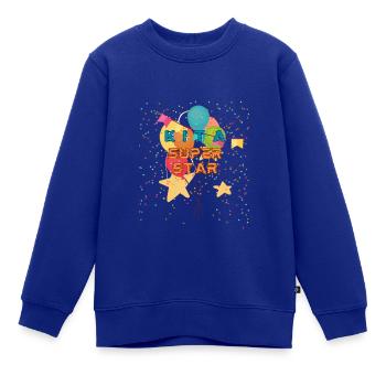KITA SUPERSTAR - Kinder Premium Organic Sweatshirt - Royalblau - Vorne - AI Model Kid Female (0cm)