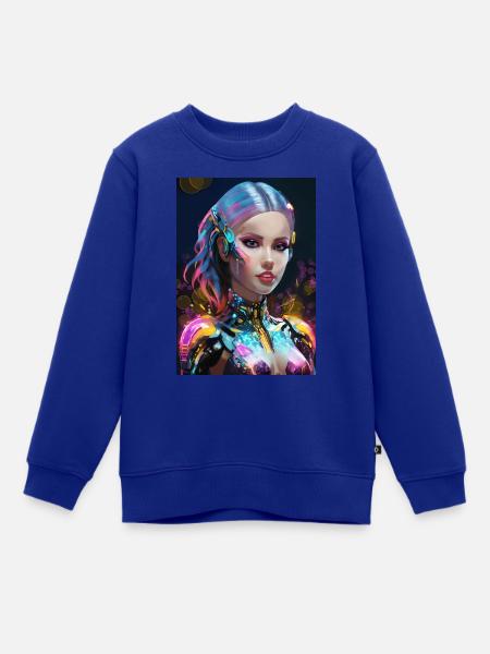 Cyberpunk-Avatar - Kinder Premium Organic Sweatshirt - Royalblau