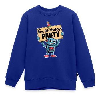 Ich bin sechs Jahre sechster Geburtstag Roboter - Kinder Premium Organic Sweatshirt - Royalblau - Vorne - AI Model Kid Female (0cm)