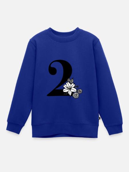 Zahl 2 - Kinder Premium Organic Sweatshirt - Royalblau