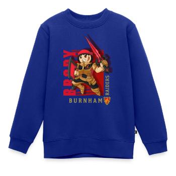 Playmobil Novelmore Burnham Raiders Brody - Kinder Premium Organic Sweatshirt - Royalblau - Vorne - AI Model Kid Female (0cm)