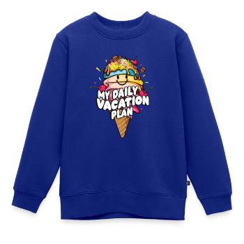 mein täglicher Plan Eis Essen bunte Eistüte - Kinder Premium Organic Sweatshirt - Royalblau - Vorne - AI Model Kid Female (0cm)