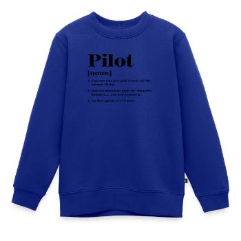 Pilot Definition - Kinder Premium Organic Sweatshirt - Royalblau - Vorne - AI Model Kid Female (0cm)