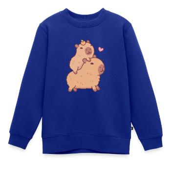 Süßes Baby-Capybara Trampt Eine Fahrt - Kinder Premium Organic Sweatshirt - Royalblau - Vorne - AI Model Kid Female (0cm)