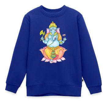 Zentangle Ganesha - Kinder Premium Organic Sweatshirt - Royalblau - Vorne - AI Model Kid Female (0cm)