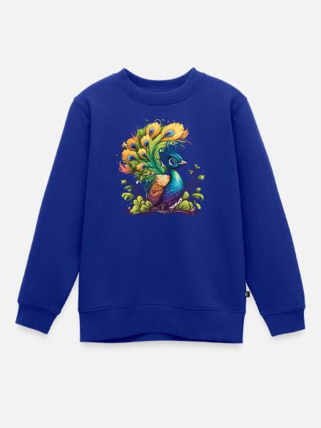 Stolzer Pfau - Kinder Premium Organic Sweatshirt - Royalblau