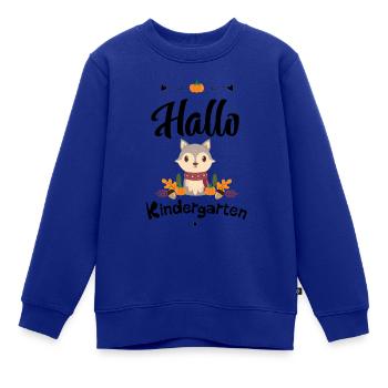 süßes Wolf Design mit Herbstmotiven - Kinder Premium Organic Sweatshirt - Royalblau - Vorne - AI Model Kid Female (0cm)