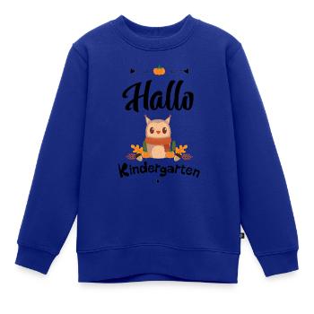 süßes Eulen Design mit Herbstmotiven - Kinder Premium Organic Sweatshirt - Royalblau - Vorne - AI Model Kid Female (0cm)