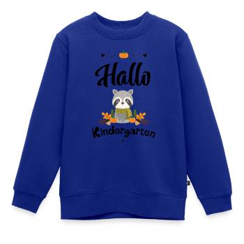 niedliches Waschbär Design mit Herbstmotiven - Kinder Premium Organic Sweatshirt - Royalblau - Vorne - AI Model Kid Female (0cm)
