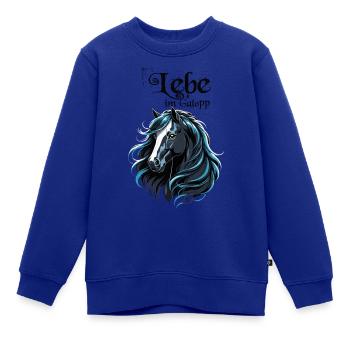 Pferde Pony: Lebe im Galopp - Kinder Premium Organic Sweatshirt - Royalblau - Vorne - AI Model Kid Female (0cm)