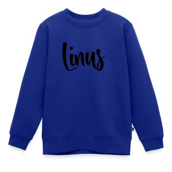 Vorname Linus - Kinder Premium Organic Sweatshirt - Royalblau - Vorne - AI Model Kid Female (0cm)
