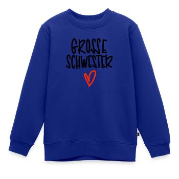 Grosse Schwester - Kinder Premium Organic Sweatshirt - Royalblau - Vorne - AI Model Kid Female (0cm)