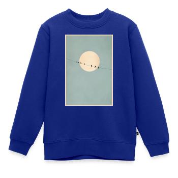 Vögel auf der Leine - Kinder Premium Organic Sweatshirt - Royalblau - Vorne - AI Model Kid Female (0cm)