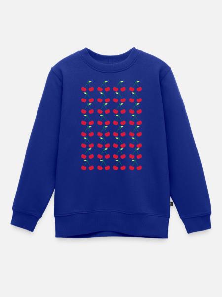 Little Cherries Stencil Pattern - Kinder Premium Organic Sweatshirt - Royalblau