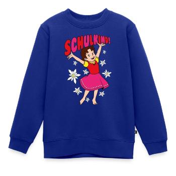 Heidi Schuldkind Erstklässler - Kinder Premium Organic Sweatshirt - Royalblau - Vorne - AI Model Kid Female (0cm)